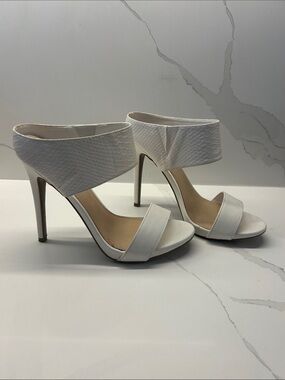 Elegant White High Heel Mules Sandals